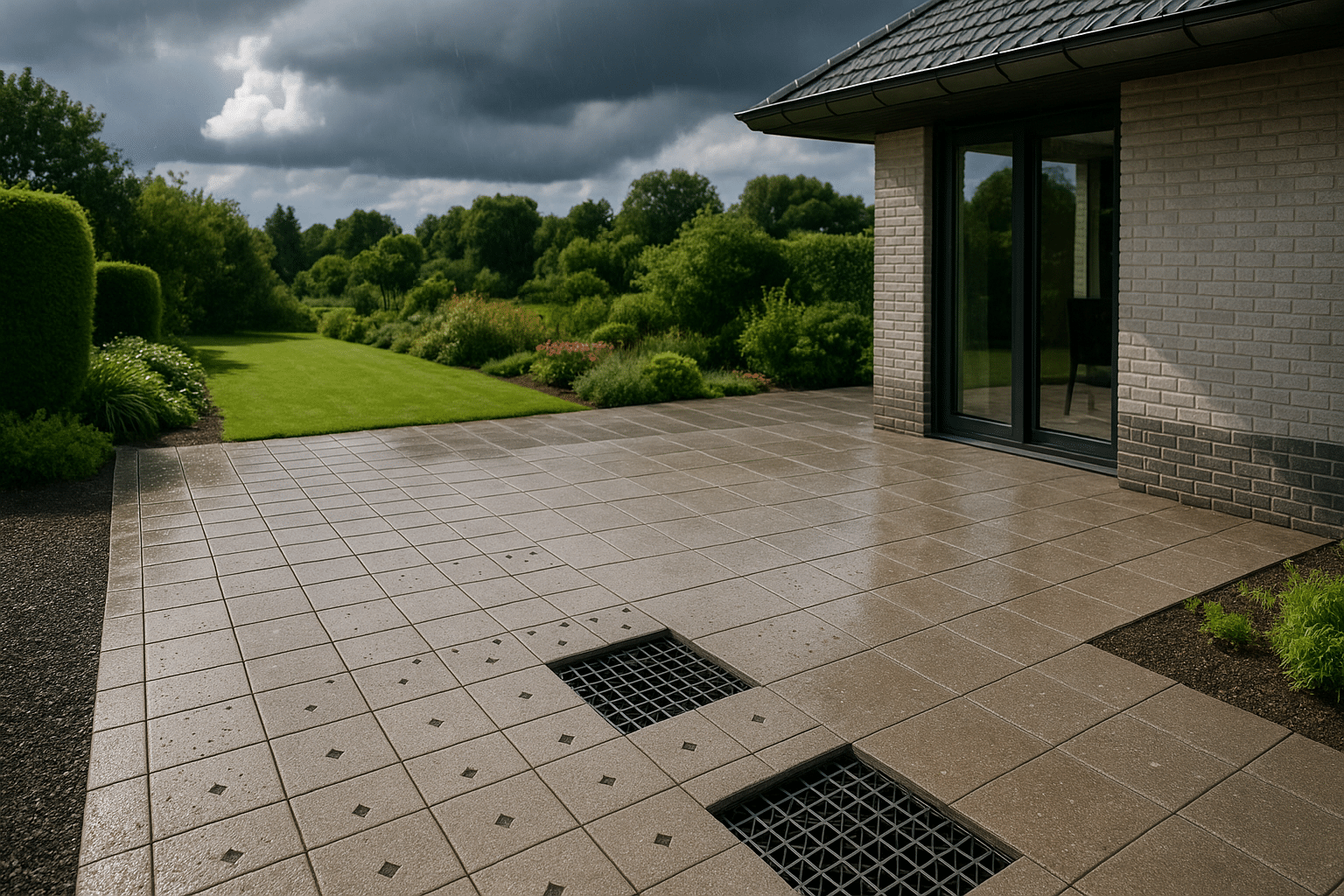 Waterdoorlatende oprit en terras 2025 met regenbestendige sierbestrating